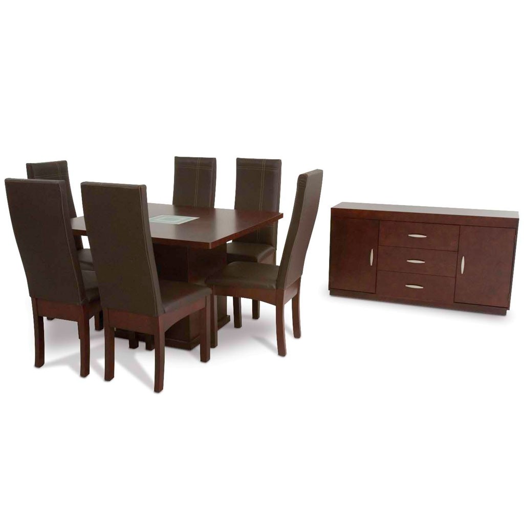 Comedor 6 Sillas + Bufetero Vittorio Estilo Contemporáneo