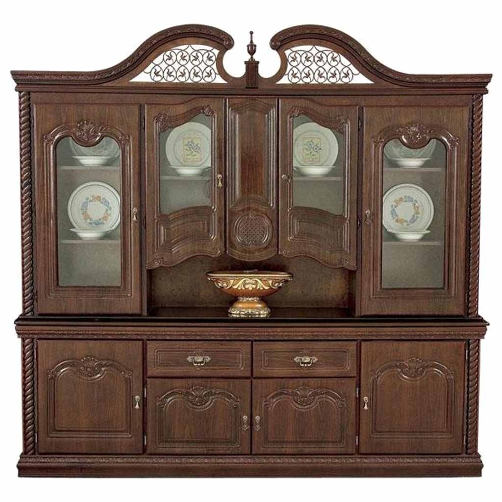 Vitrina y Bufetero Cantábrico Fabricados en Madera Color Nogal