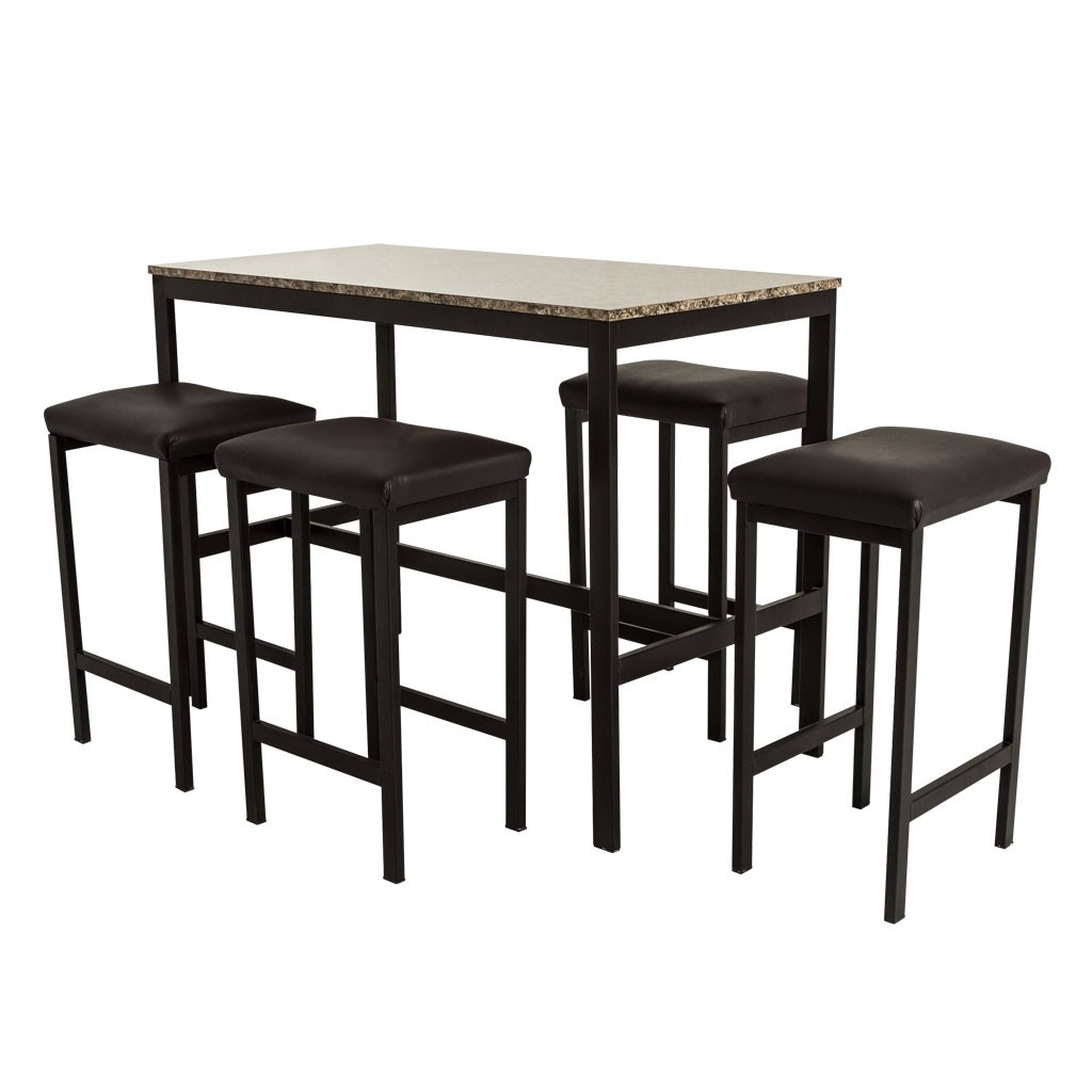 Barra Desayunadora Color Chocolate con 4 bancos