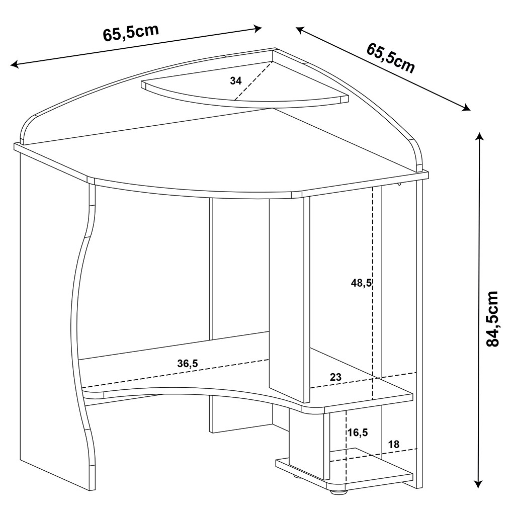 Mesa de Cómputo Bertolini Java Esquinero Imbuía c Negro