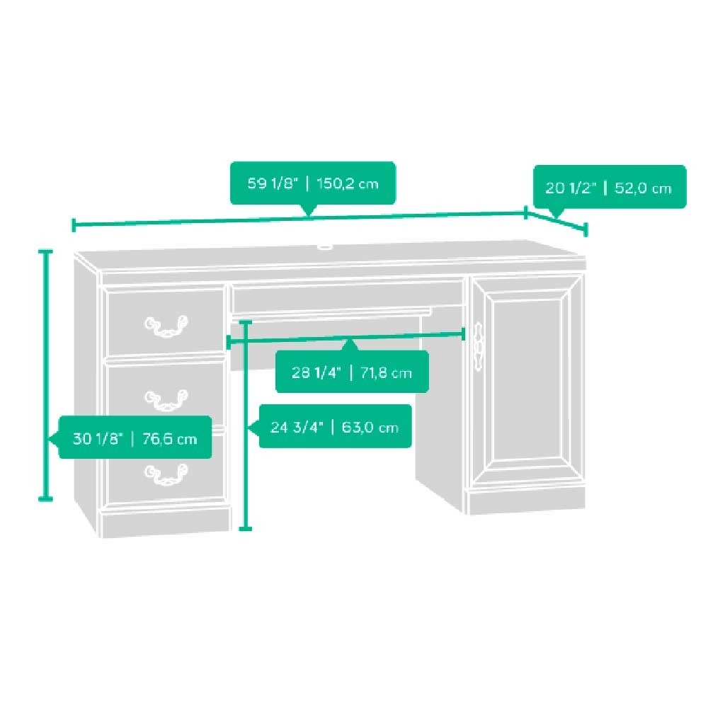 Credenza Para Computadora Heritage Hill Sauder Café 4 Cajones 1 Puerta