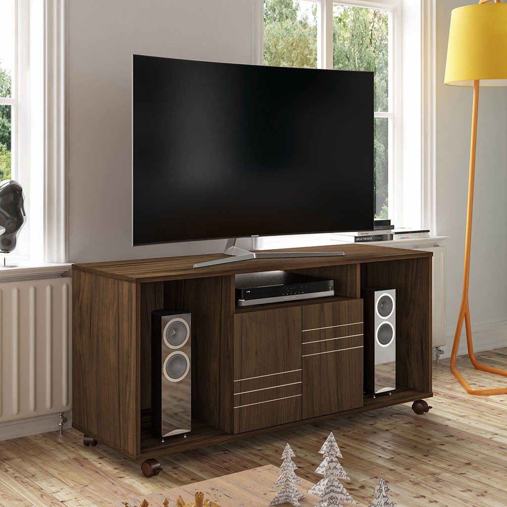 Mesa de Tv Bertolini Francia Imbuía c Negro para Pantalla hasta 42