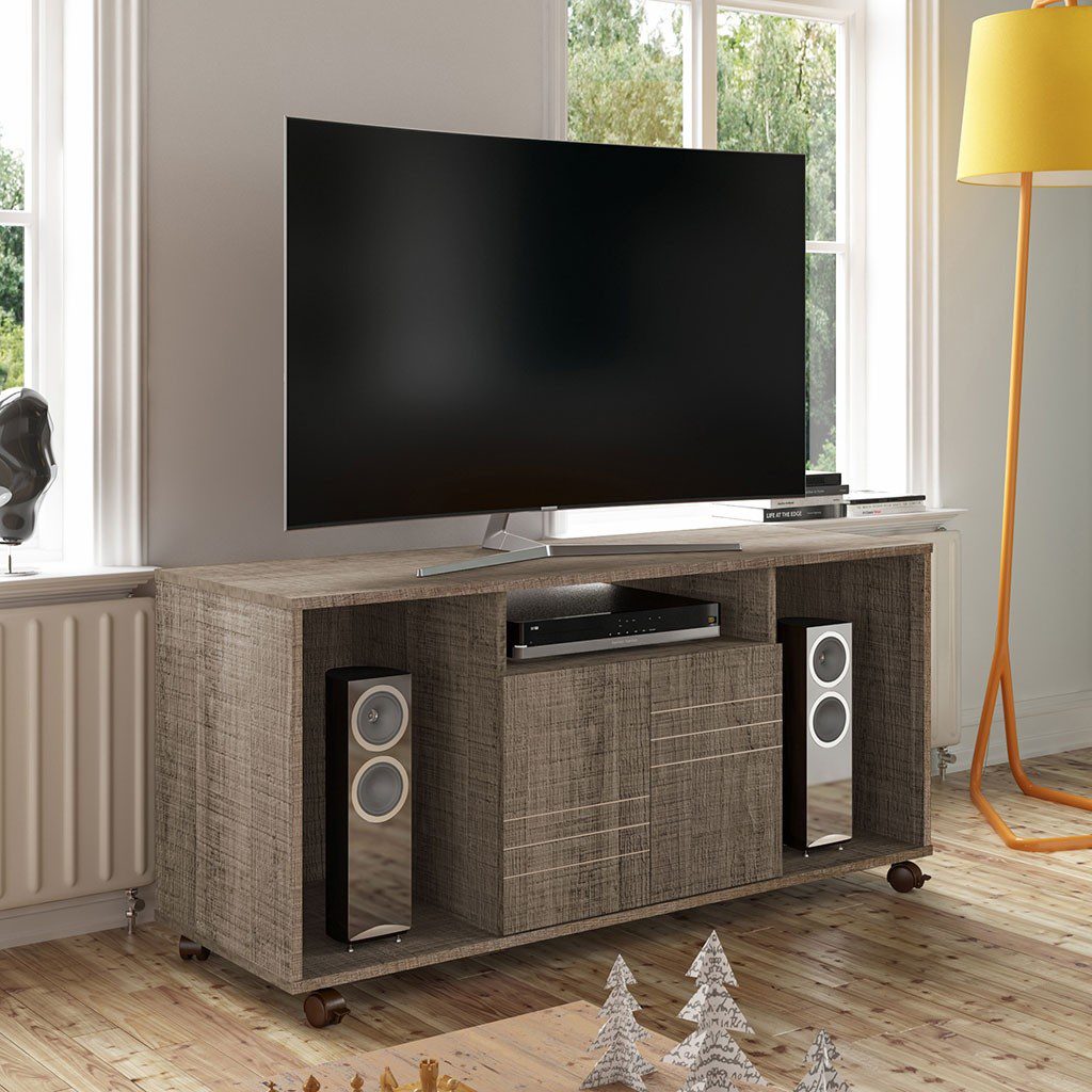 Mesa de Tv Bertolini Francia Canela para Pantalla hasta 42"