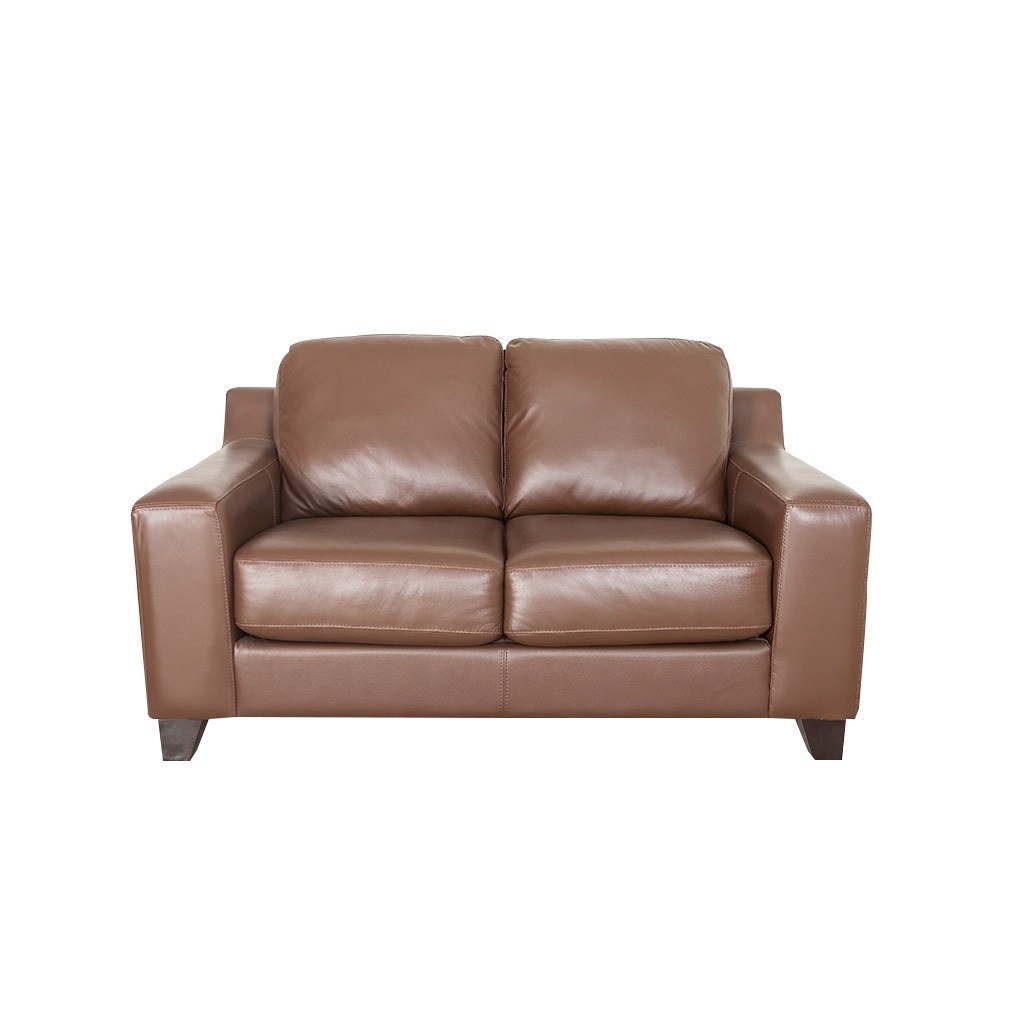 Love Seat Reed Tapizado en Piel Tabaco