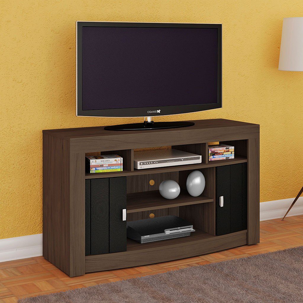 Mesa de Tv Bertolini Fiesta Imbuía c Negro para Pantalla hasta 42"