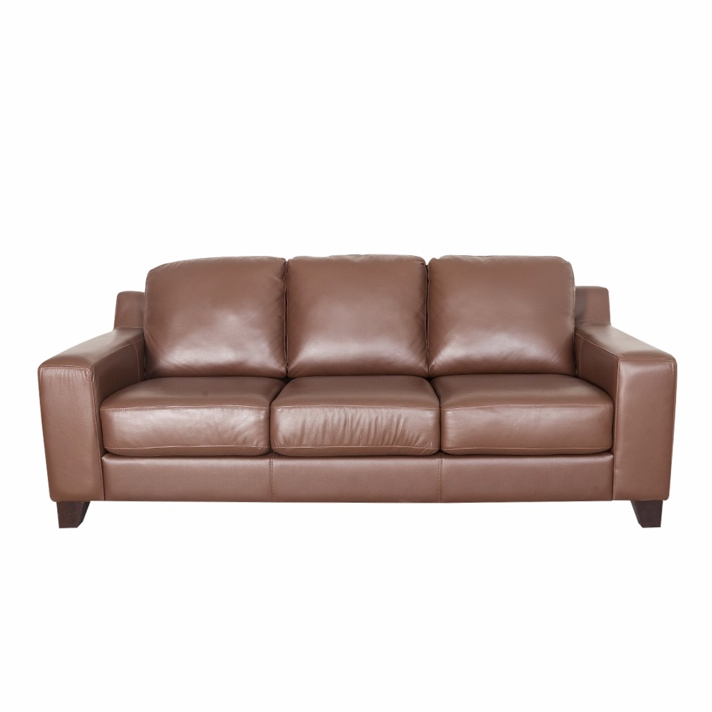 Sofá Reed Tapizado en Piel Tabaco