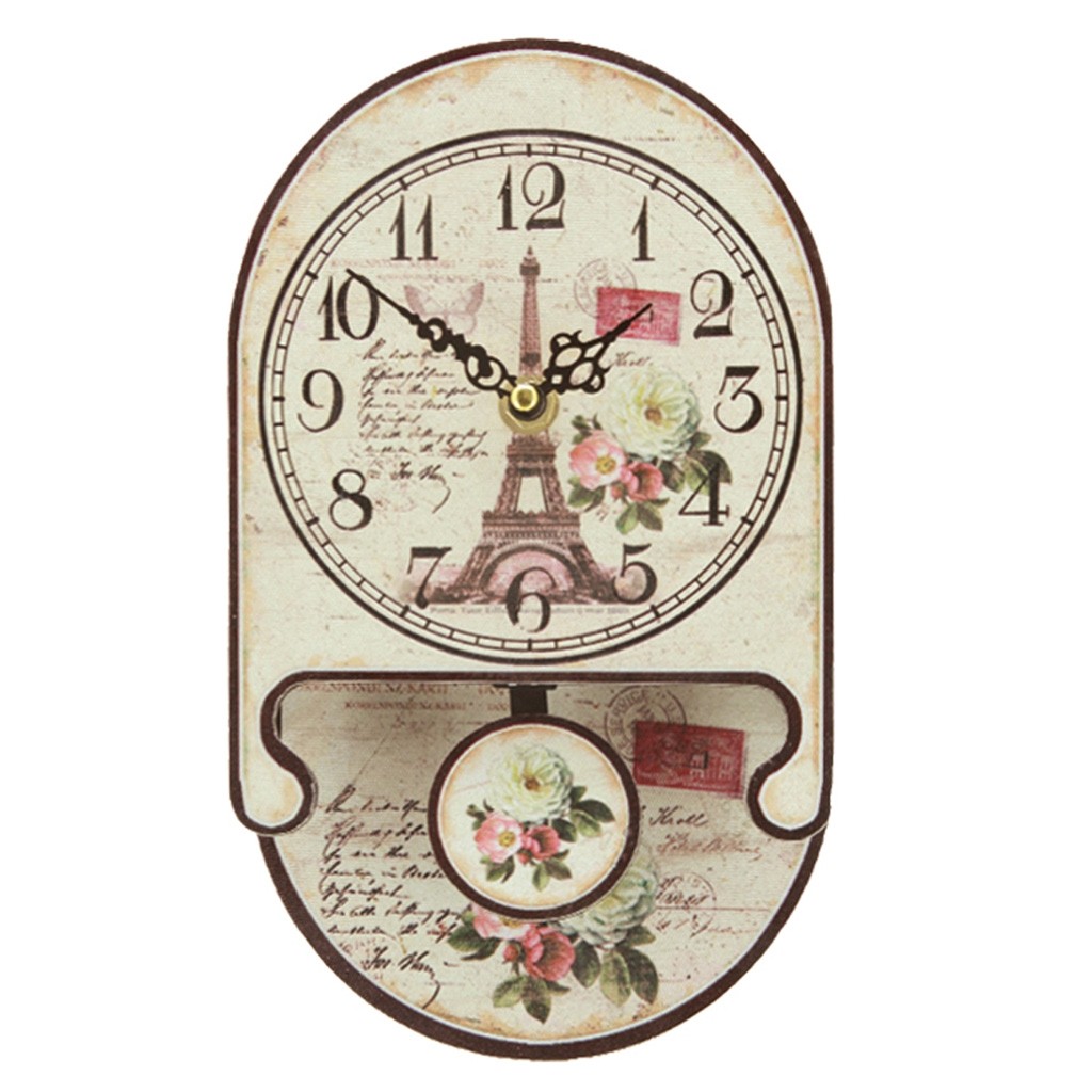 Reloj de Pared Torre Eiffel y Rosas