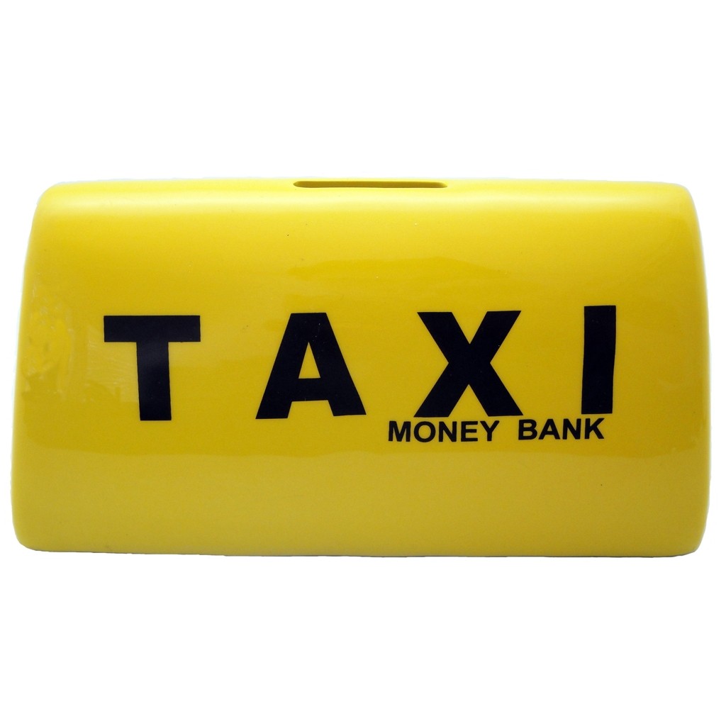 Alcancía Letrero Taxi Amarillo