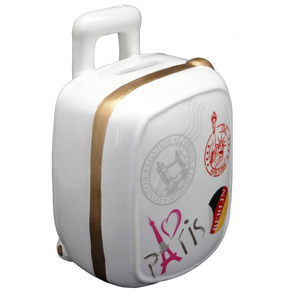 Alcancía Maleta Blanca París