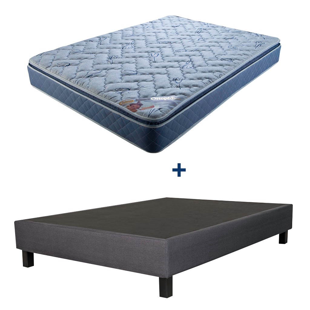Paquete Colchón Individual Cisiamo Carrara mas Base Tapizada
