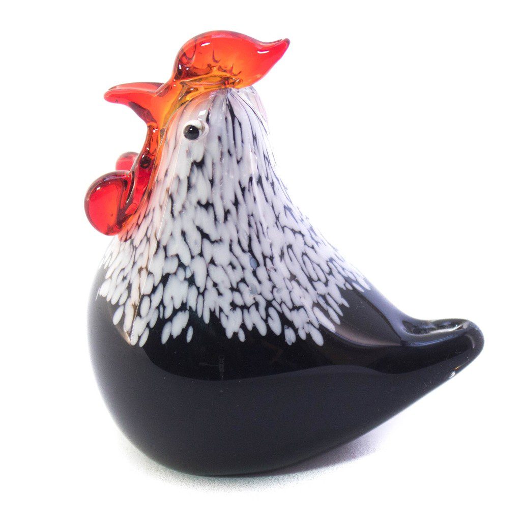 Figura Decorativa de Vidrio Gallina Blanca