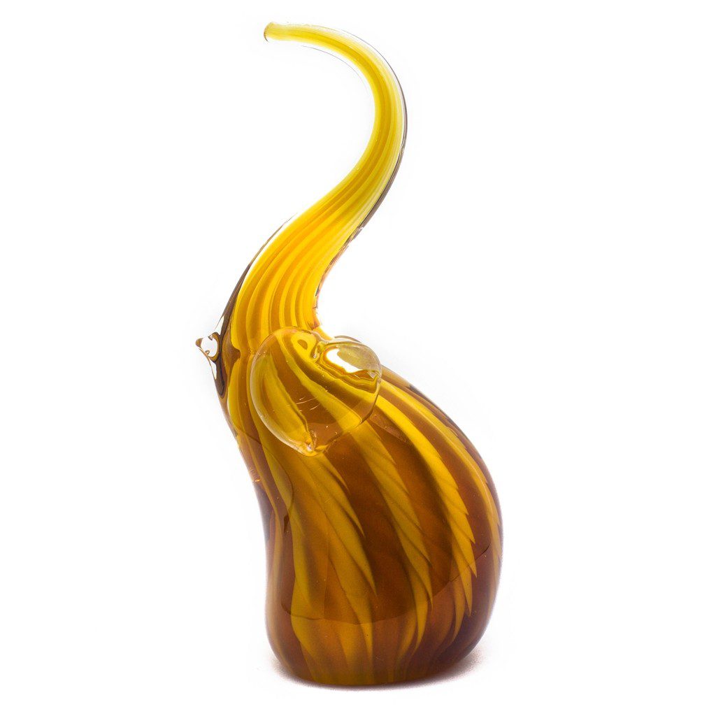 Figura Decorativa de Vidrio Elefante Café