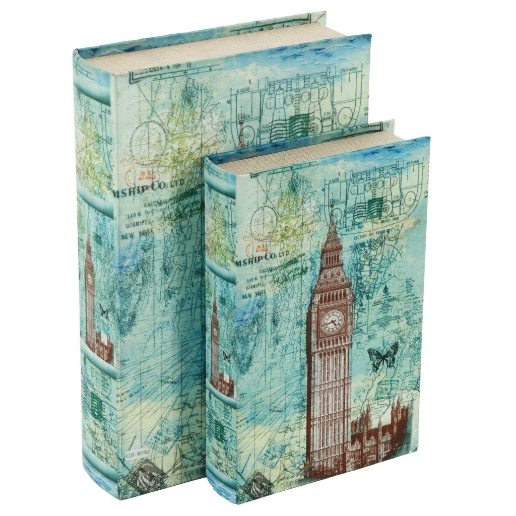 Juego de 2 Caja Libro Big Ben