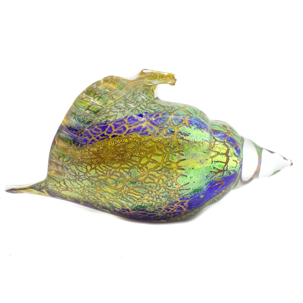 Figura Decorativa de Vidrio Caracol Blanco