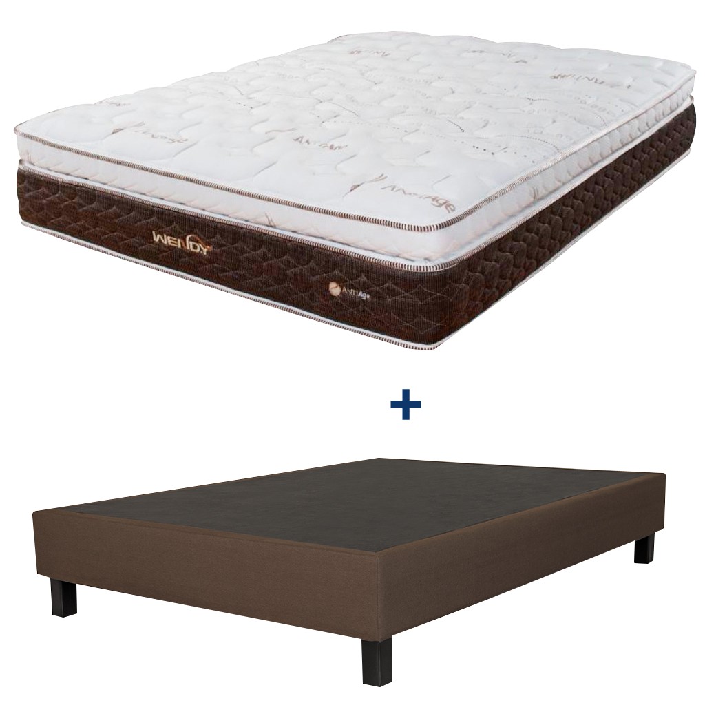 Paquete Colchón Matrimonial Wendy Eternal mas Base Tapizada