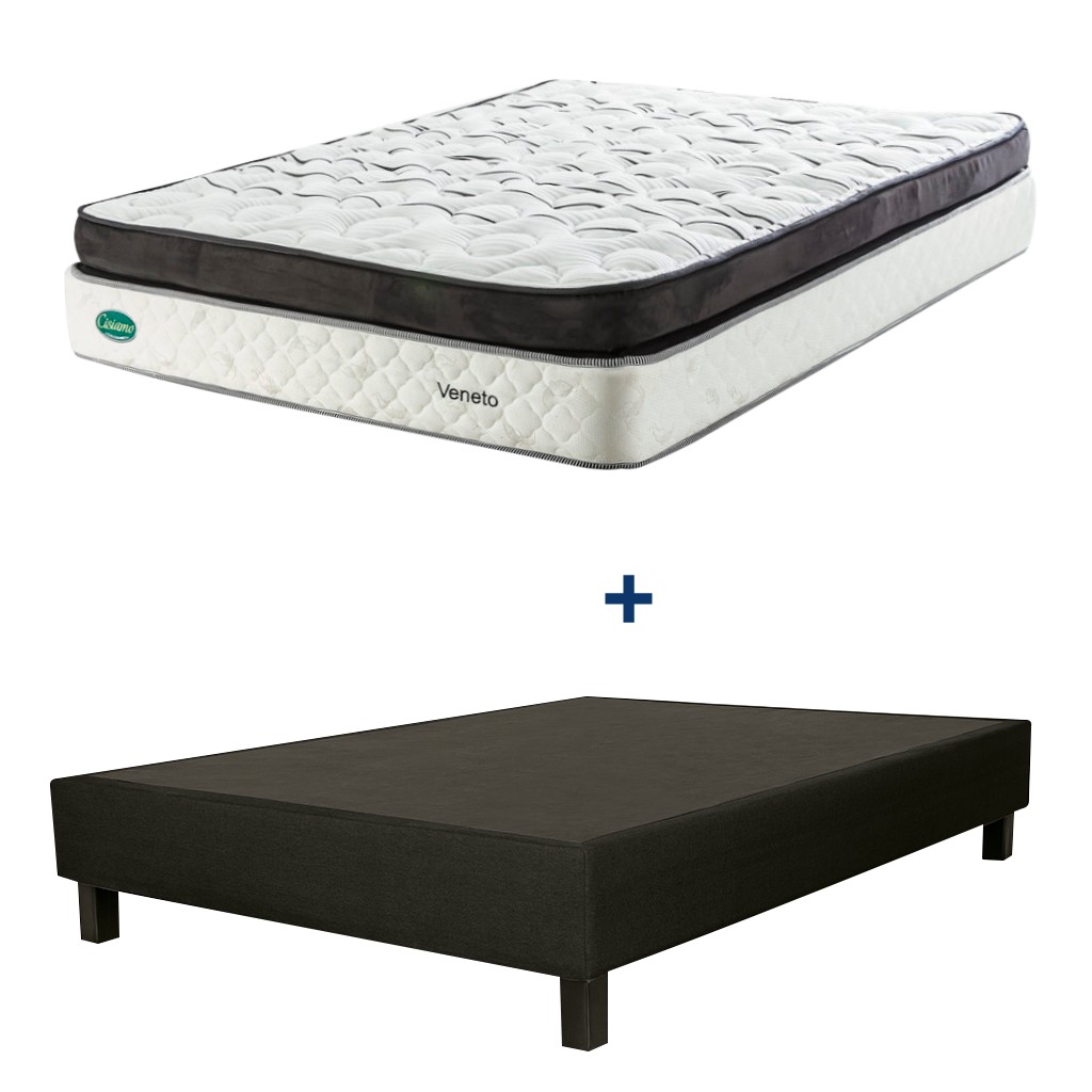 Paquete Colchón Matrimonial Cisiamo Veneto mas Base Tapizada