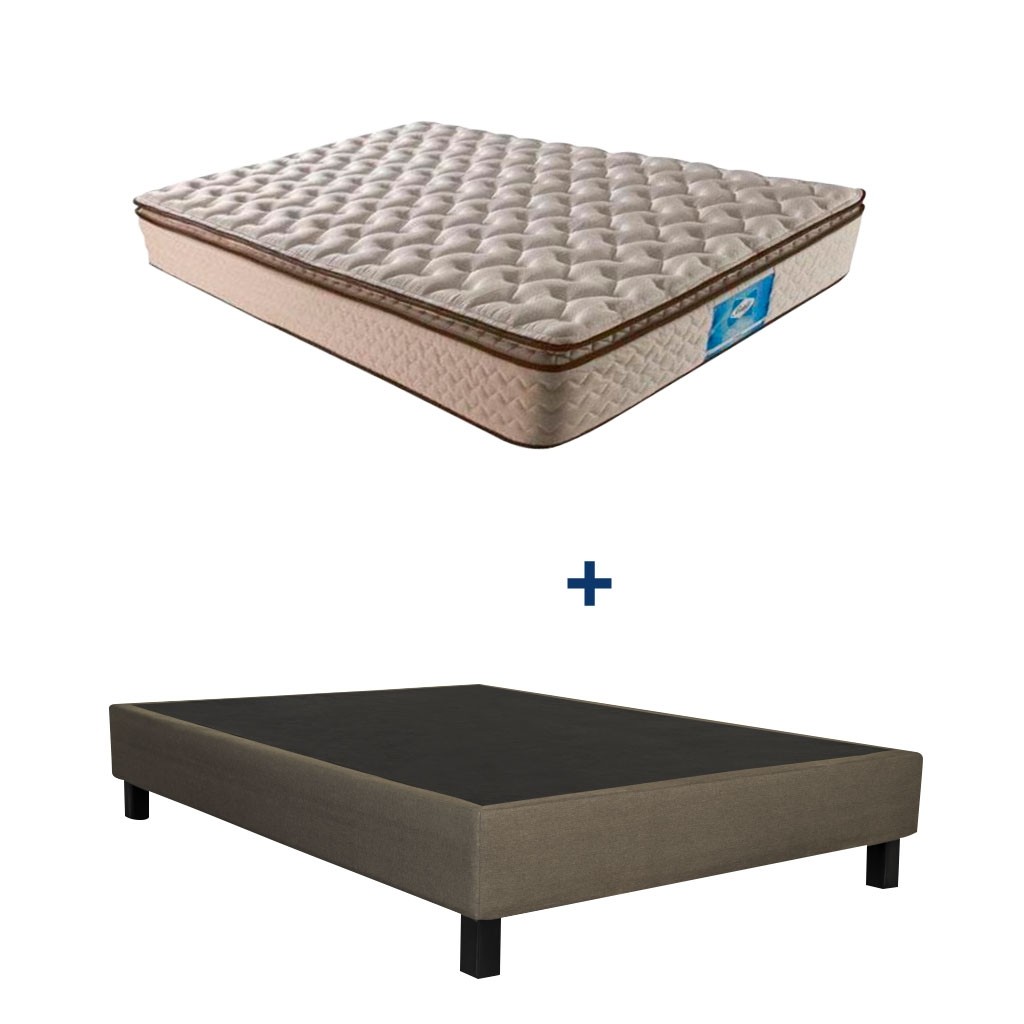 Paquete Colchón Matrimonial Sealy Finix mas Base Tapizada