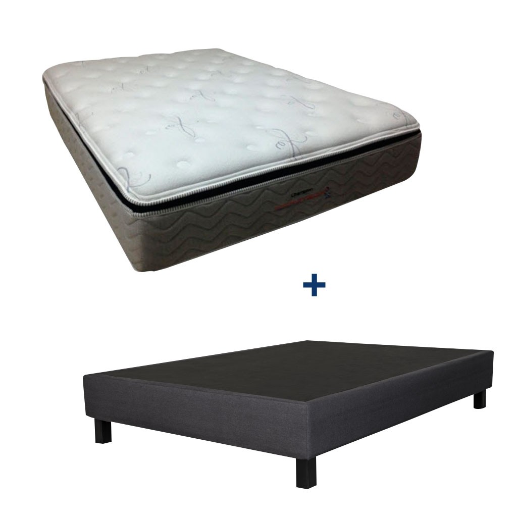 Paquete Colchón Matrimonial Microtech Champion mas Base Tapizada