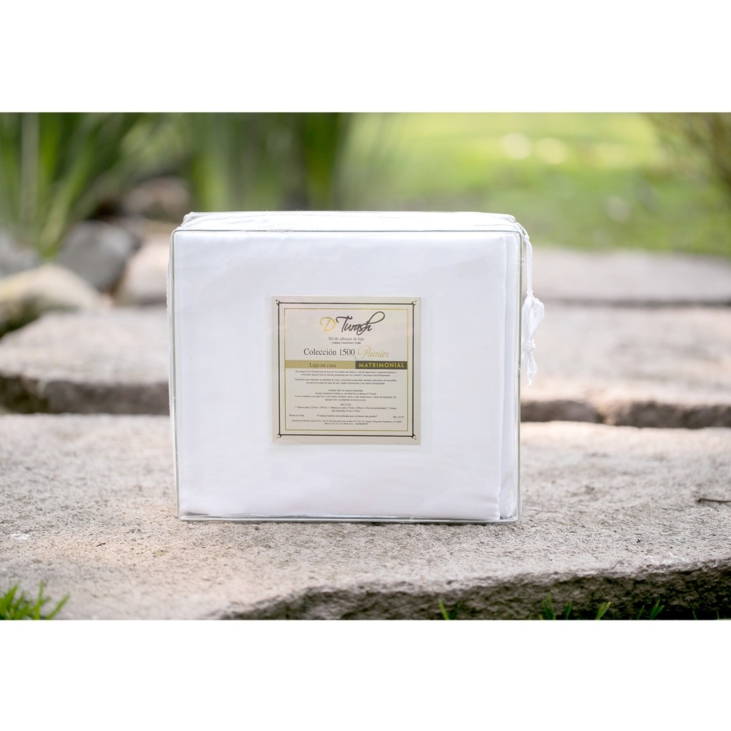 Sábanas Matrimoniales en color Blanco 1500 Hilos o Fibras Ultra Finas