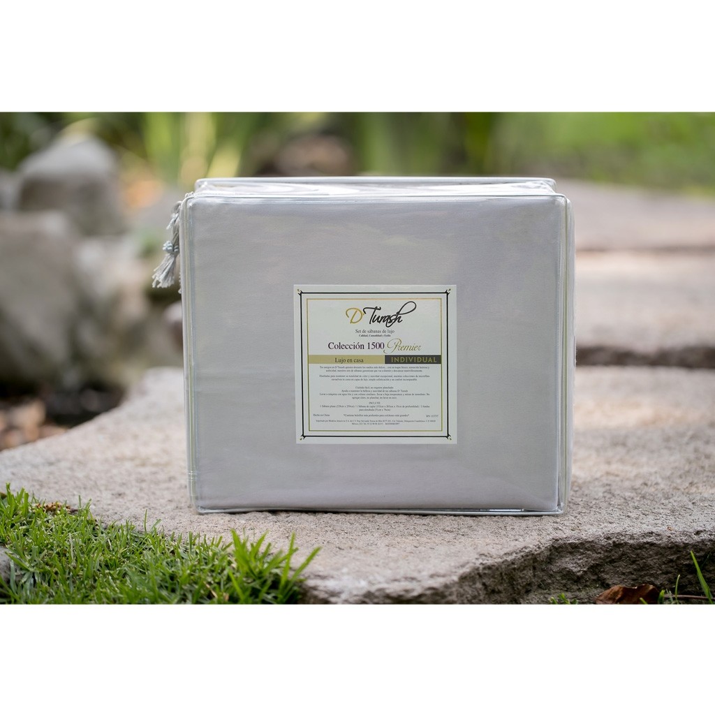 Sábanas Individuales en color Gris 1500 Hilos o Fibras Ultra Finas