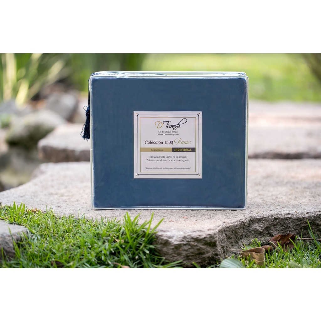 Sábanas Individuales en color Azul 1500 Hilos o Fibras Ultra Finas