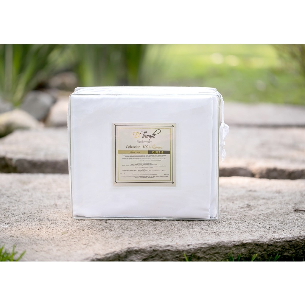 Sábanas Queen Size en color Blanco 1800 Hilos o Fibras Ultra Finas