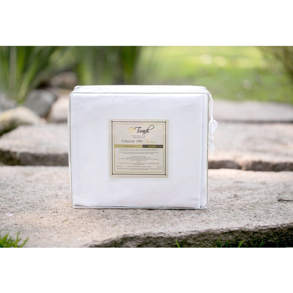 Sábanas King Size en color Blanco 1500 Hilos o Fibras Ultra Finas