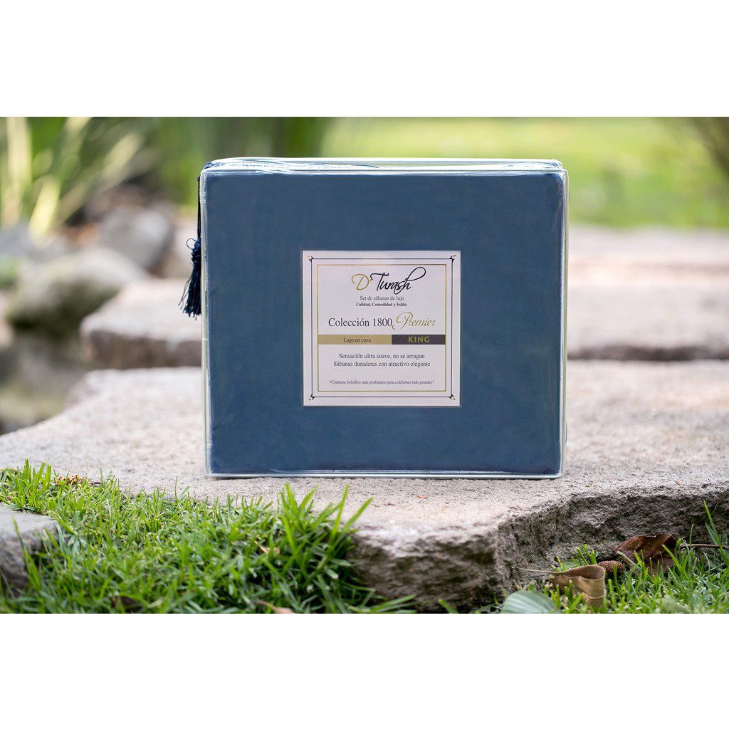 Sábanas King Size en color Azul 1800 Hilos o Fibras Ultra Finas