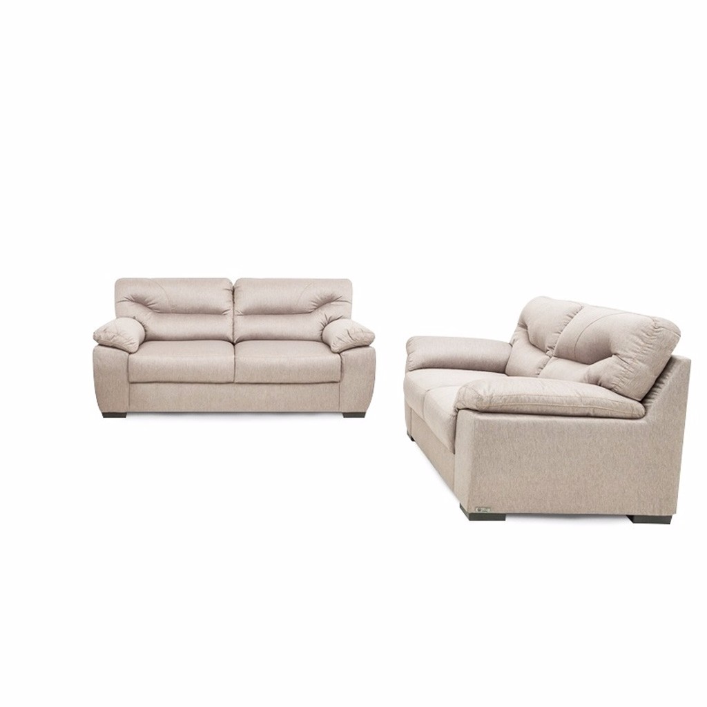 Sala Medellín de 2 Piezas Tapizada en Linato Beige