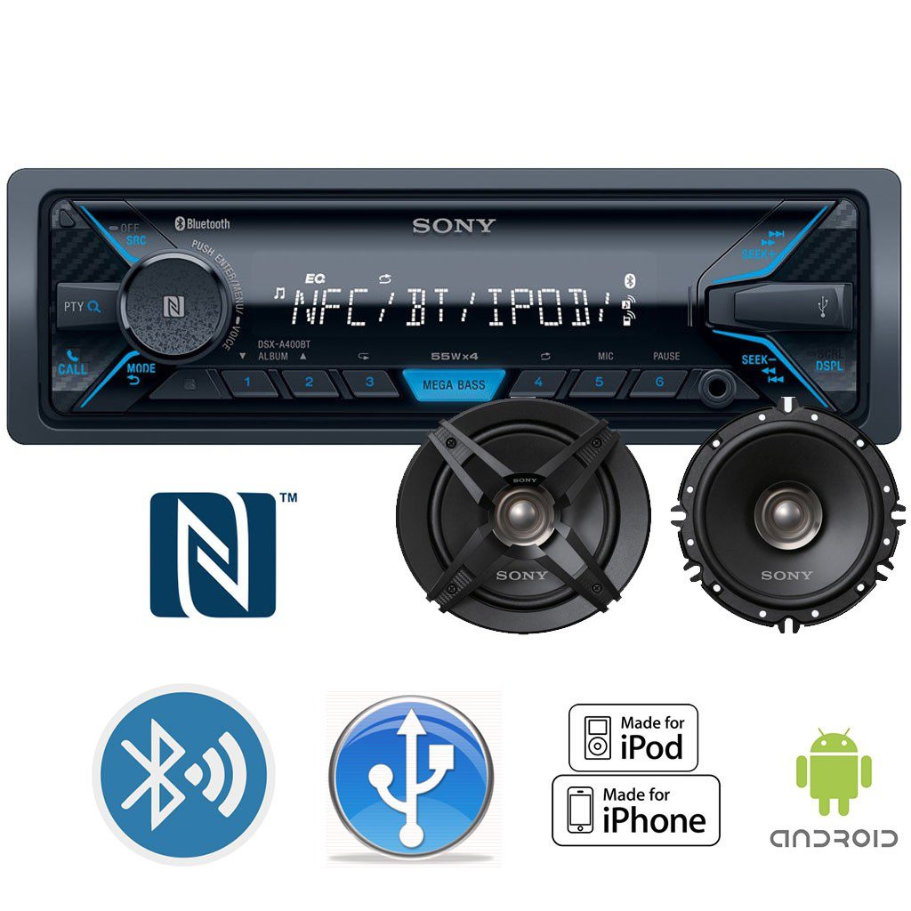 Autoestéreo Sony DSX-A400BT + Bocinas