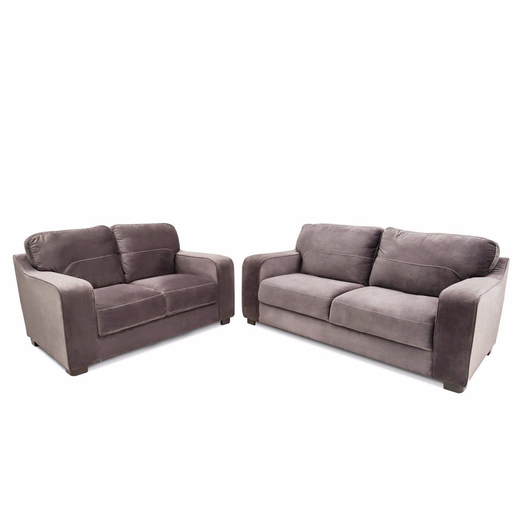 Sala Gabo 2 Piezas Tapizada en Velvet Gris