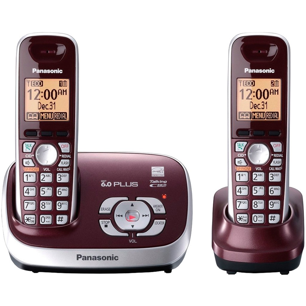 Teléfonos Panasonic KX-TG6572R DECT 6.0 Inalámbricos Reacondicionados