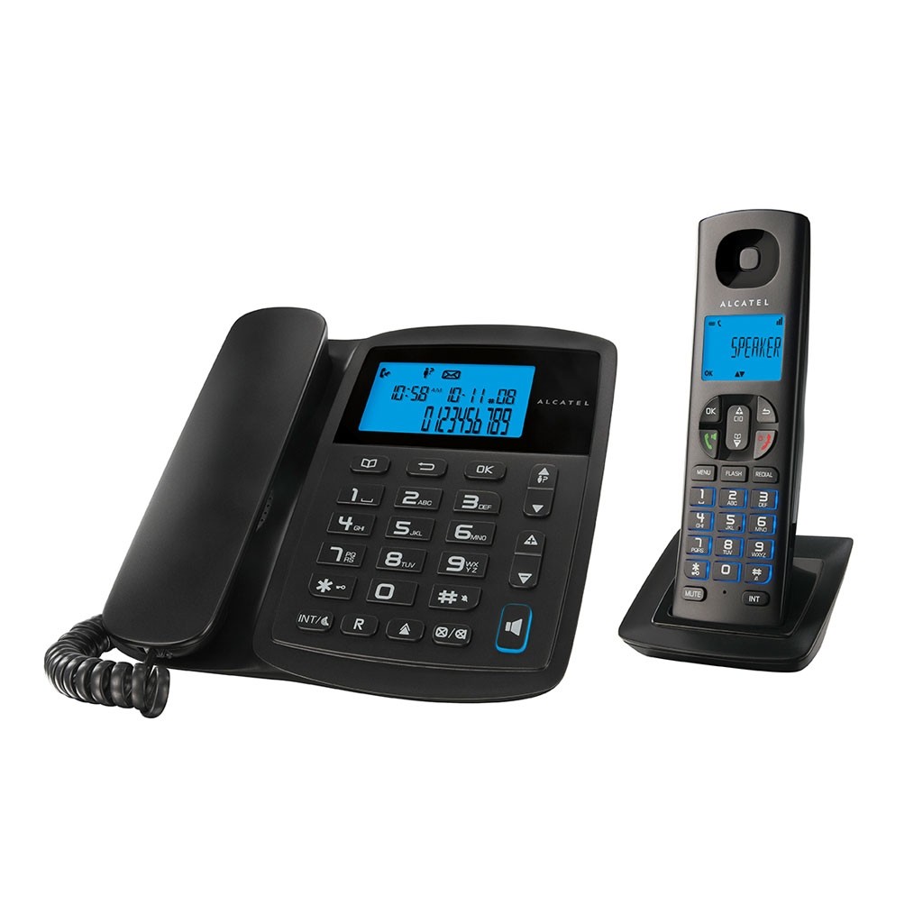 Teléfonos Alcatel Inalámbricos. Combo E150 Negro