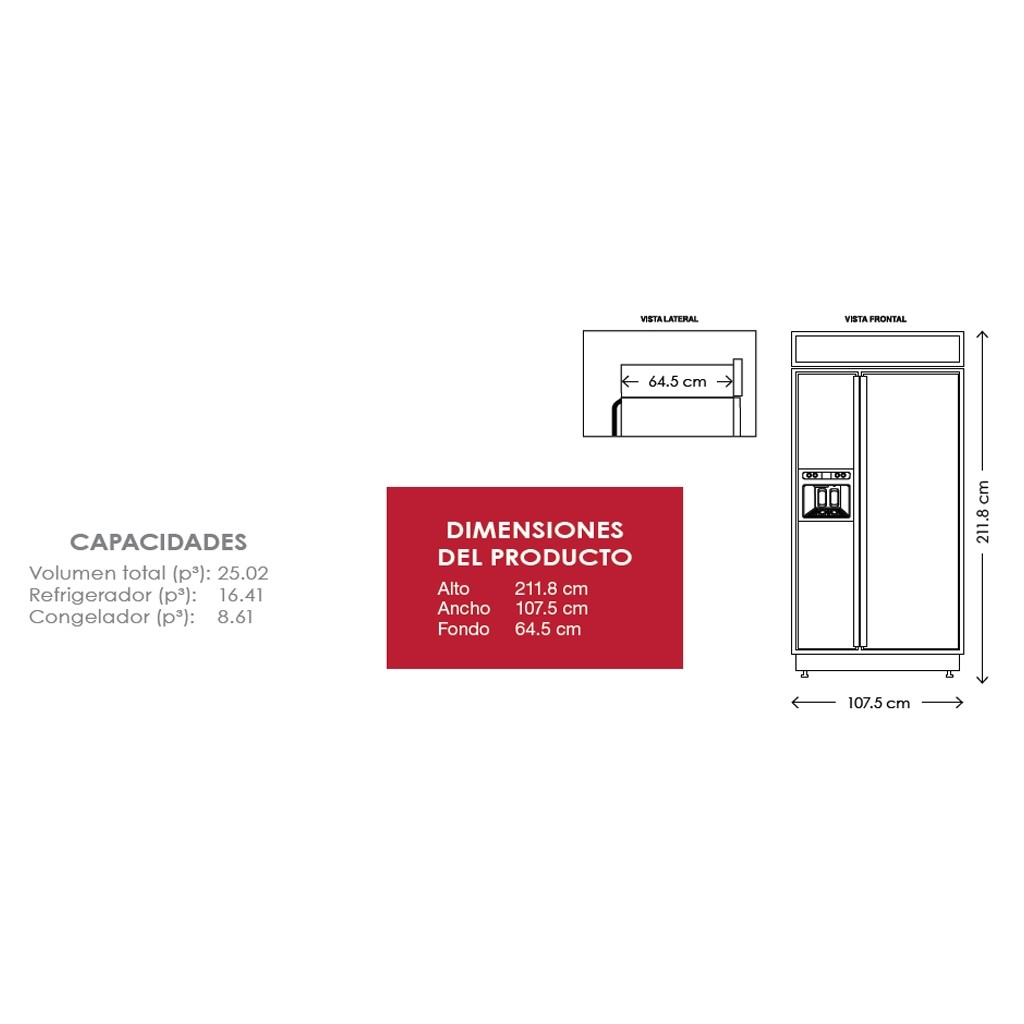 Refrigerador KitchenAid Dúplex 25p3 KBSD602ESS