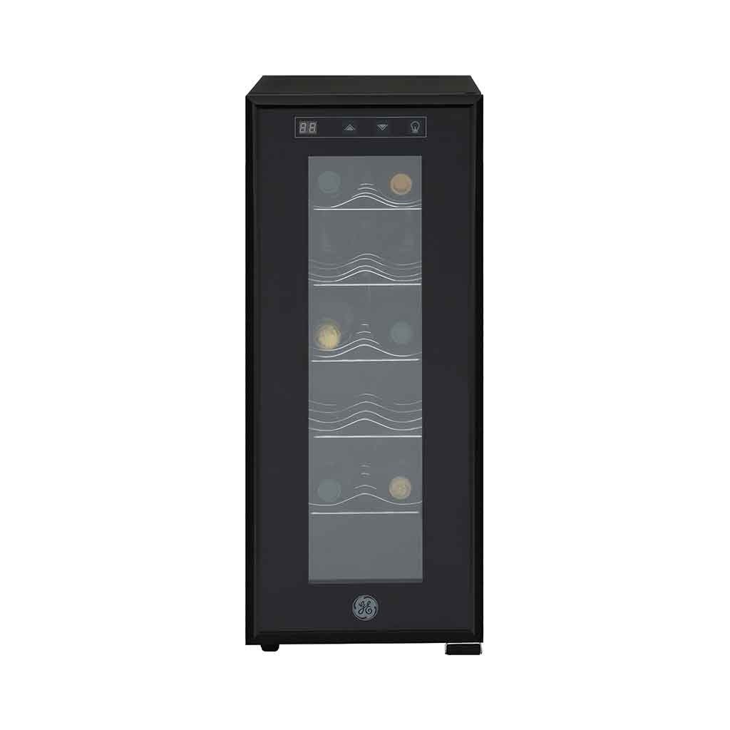 Cava de vino 12 botellas Negro Controles LCD glass touch Display digital 5 parrillas