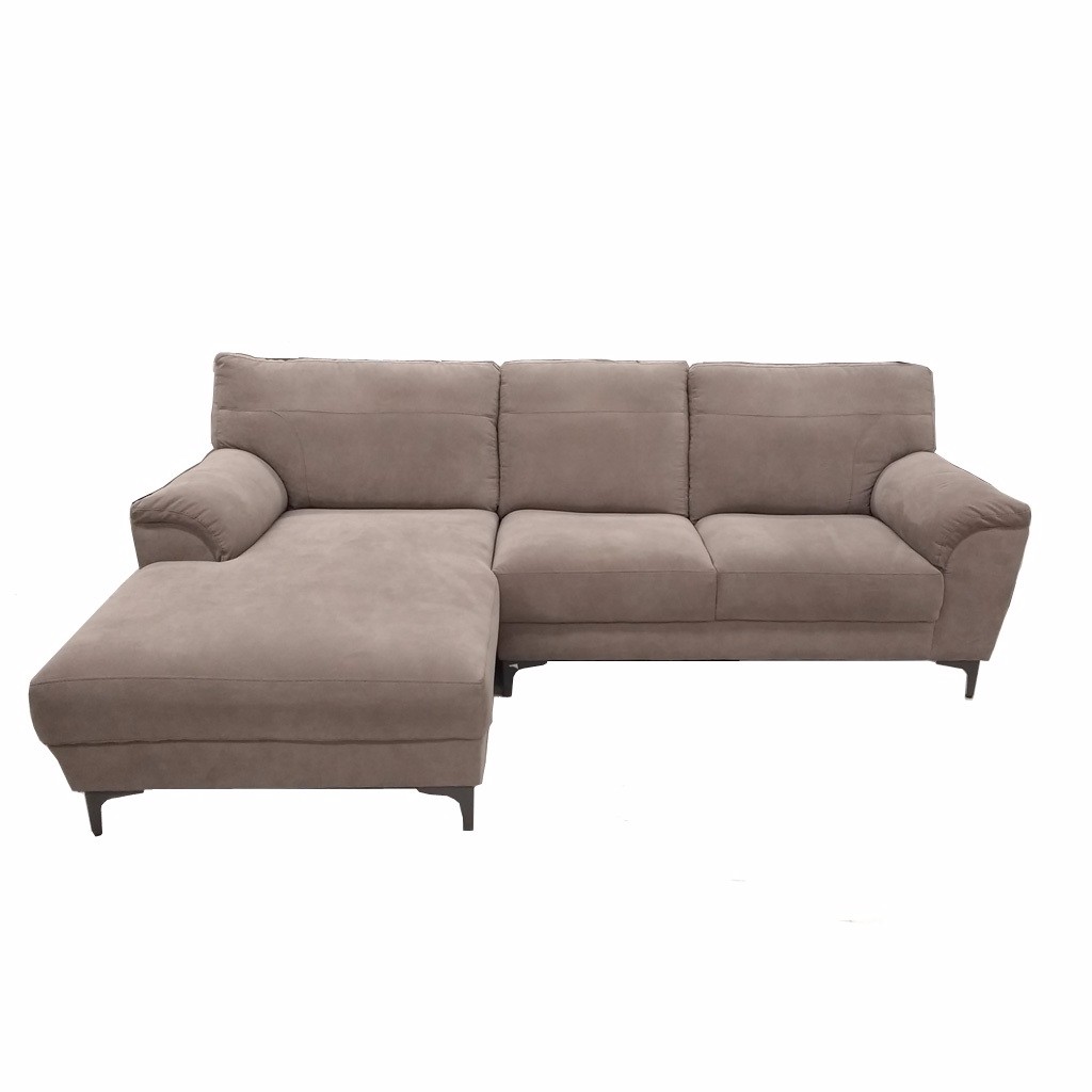 Sala Esquinera Kemy Tapizada en Lino Beige