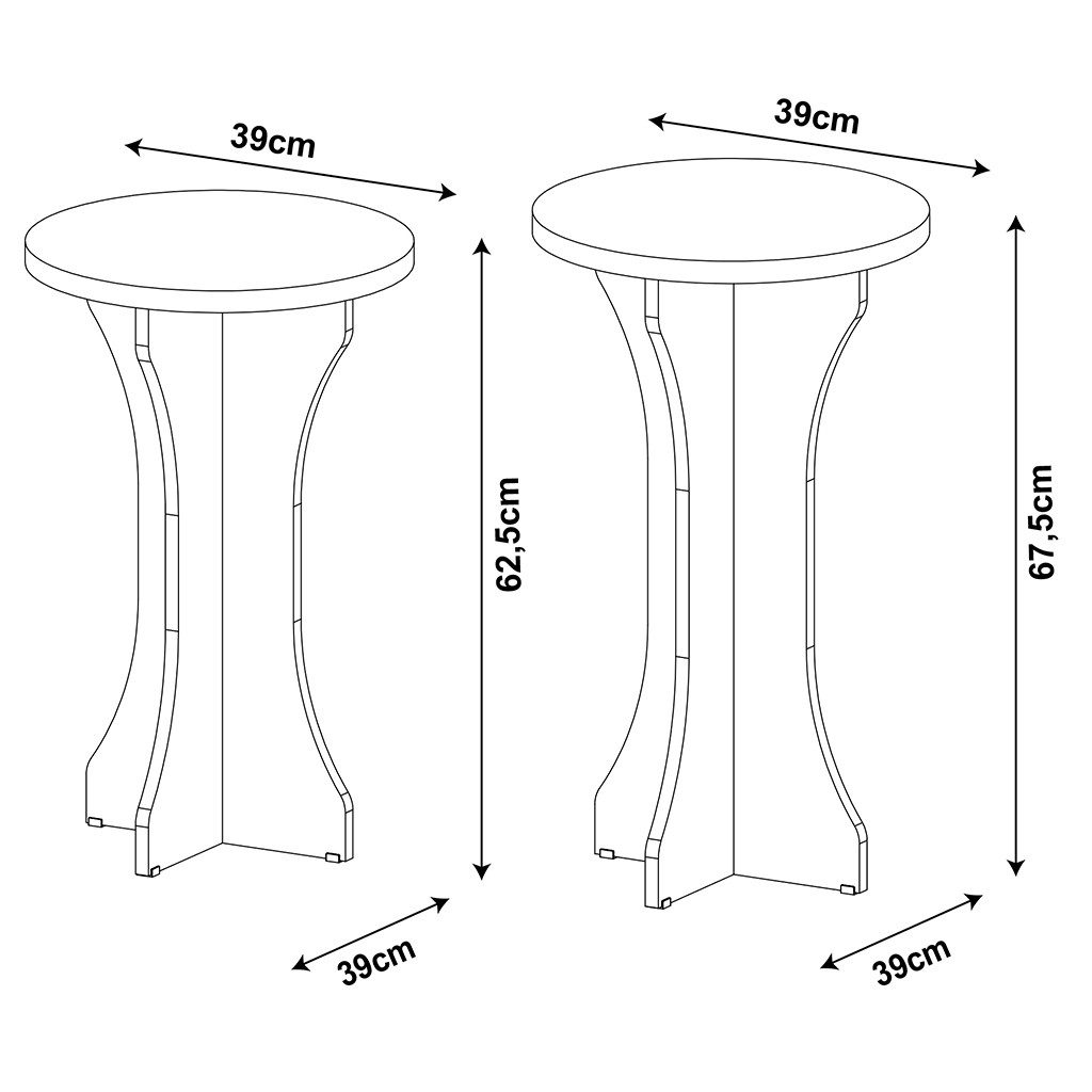 Juego de Mesa Lateral de Apoyo Bertolini Lucky Blanca