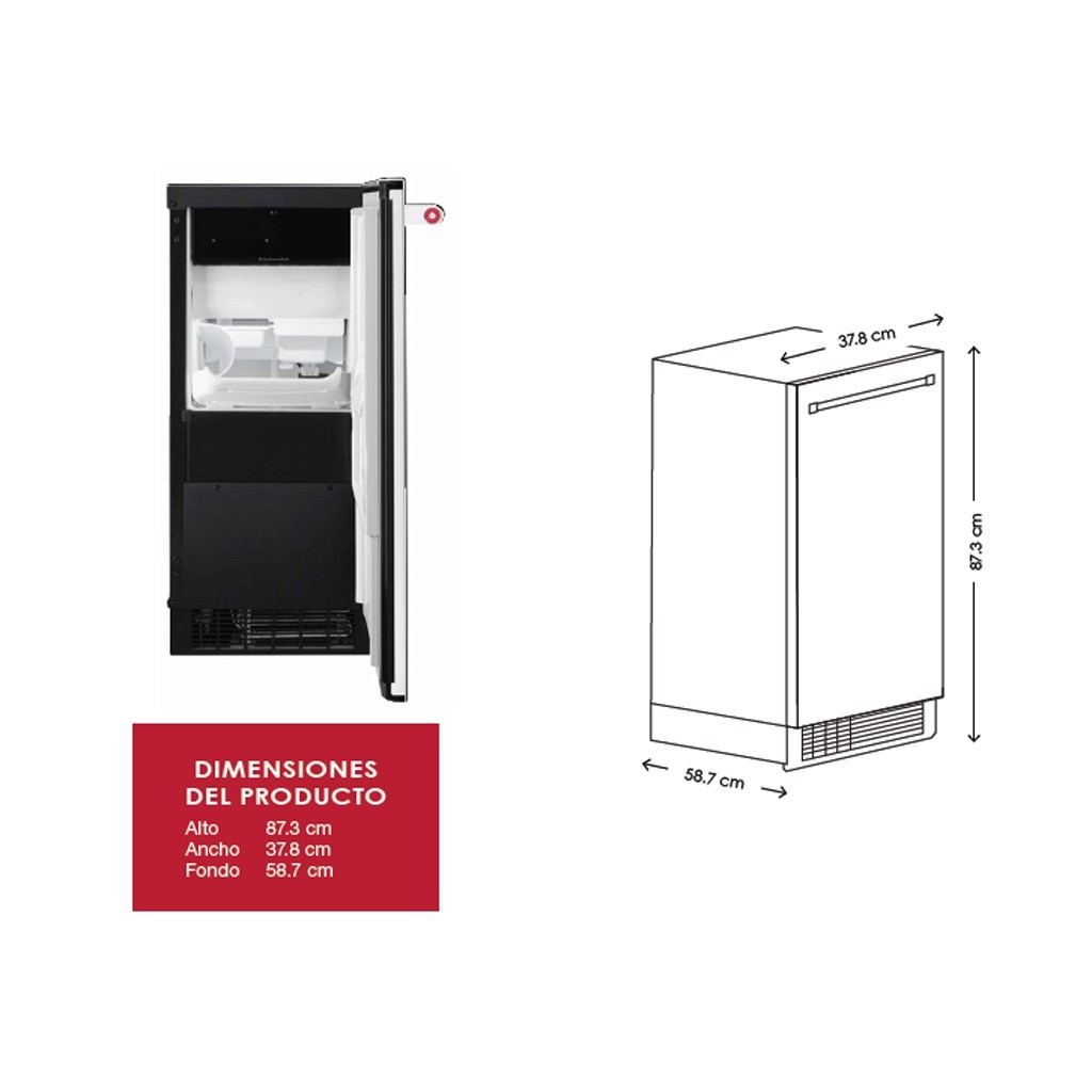 Fábrica de Hielos KitchenAid Acero Inoxidable KUIX505ESS