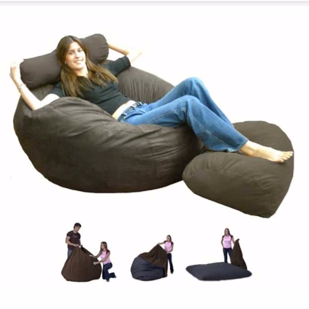 Paquete Puff Matrimonial Acabado Gamuza REGALO Cojín y Taburete