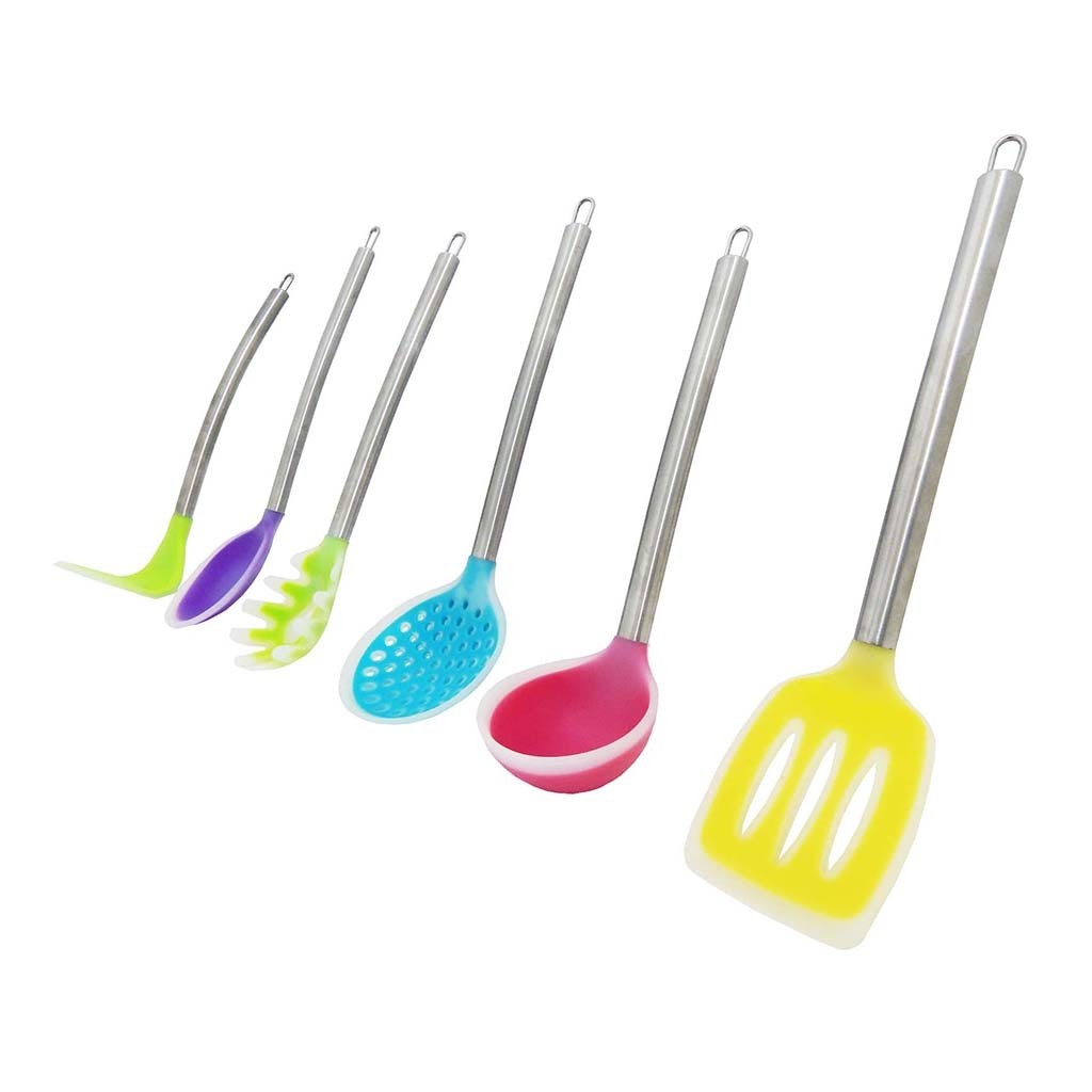 Juego de Utensilios de silicon 6 pzas Arcoiris