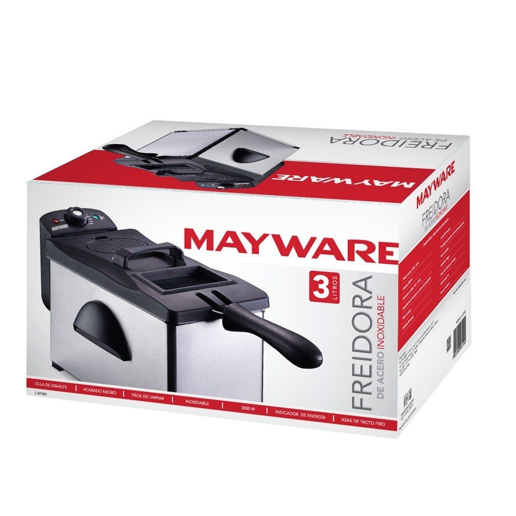 Freidora MAYWARE de acero inoxidable