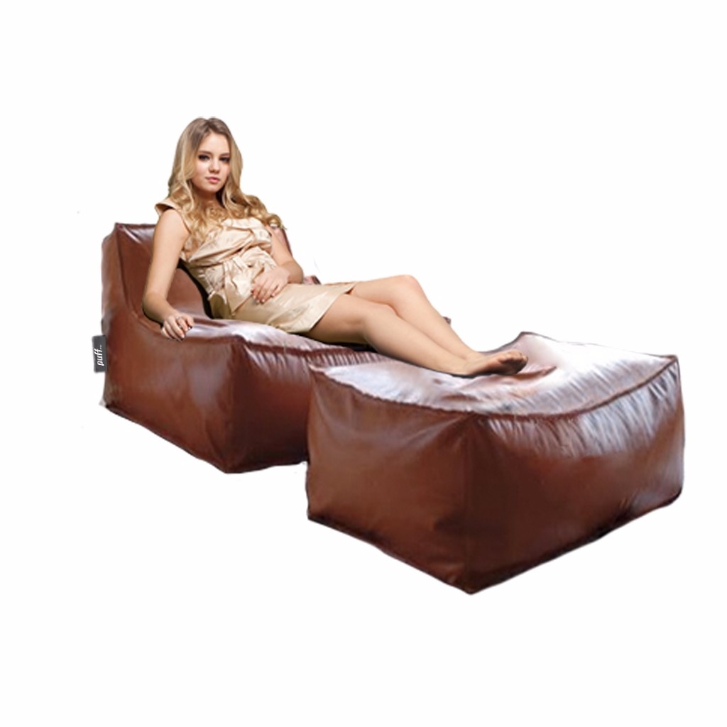 Puff Loft Acabado Tacto Piel Varios Colores