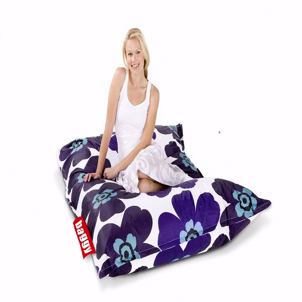 Sillón Puff Baggy Elemental Flores Moradas