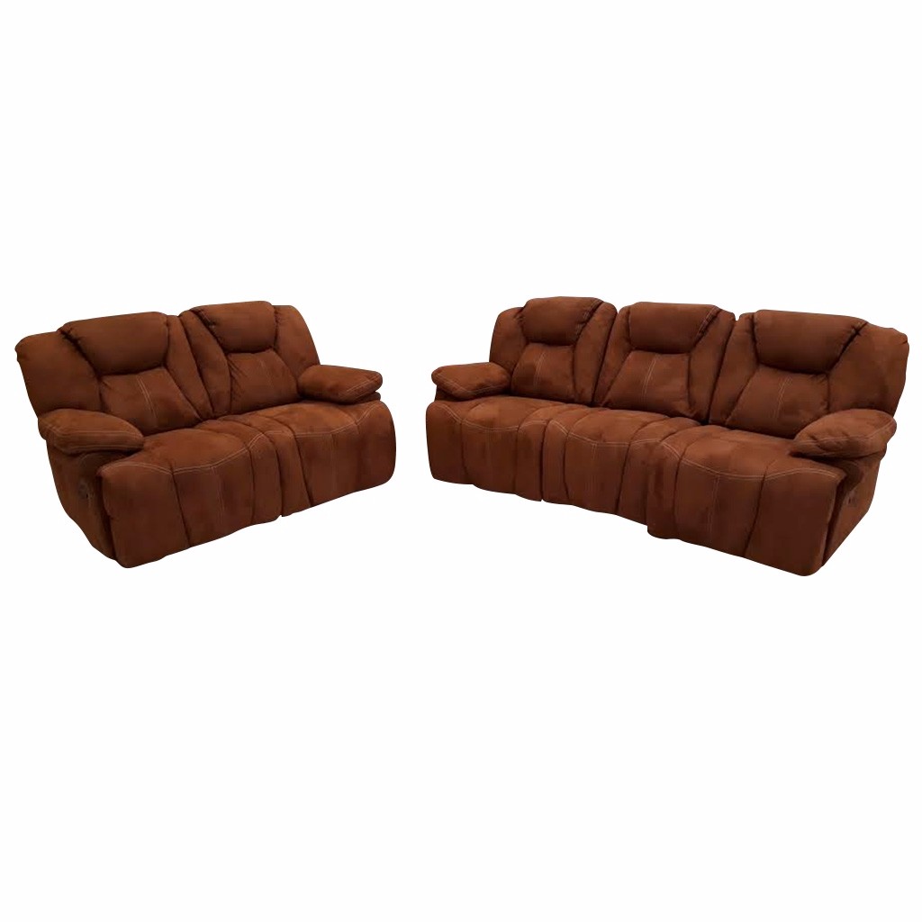 Sala Milani de 2 Piezas con Reclinables Tapizada en Suade