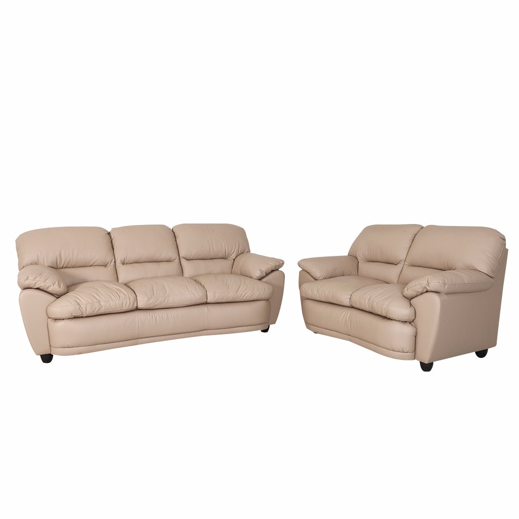 Sala Harley de 2 piezas Tapizada en Piel Beige