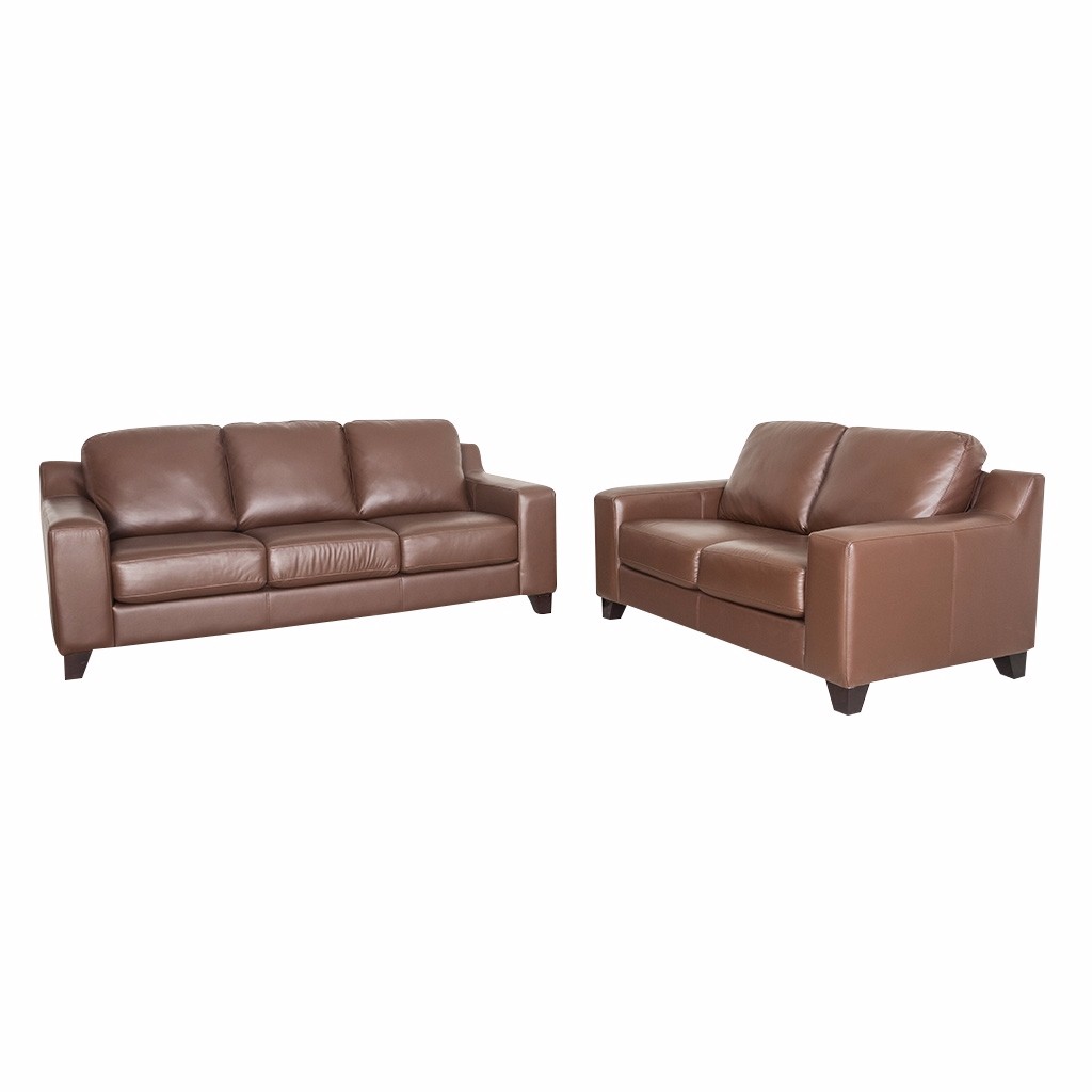 Sala Reed de 2 piezas Tapizada en Piel Tabaco