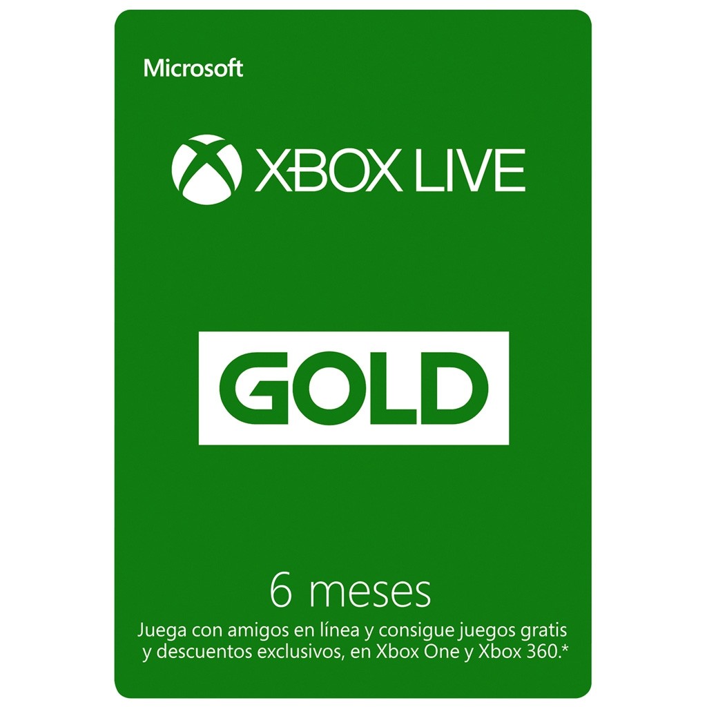 Tarjeta Xbox Live Gold de 6 Meses