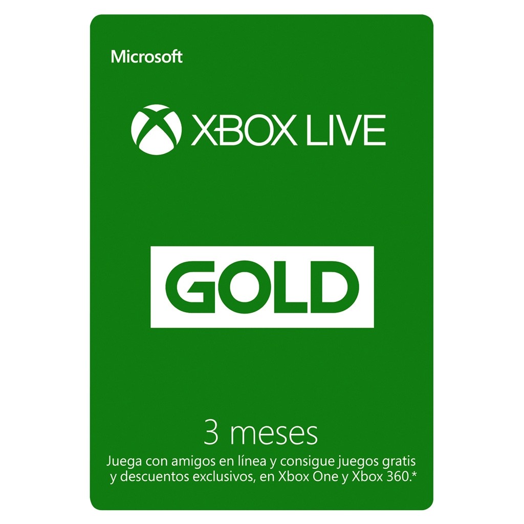 Tarjeta Xbox Live Gold de 3 Meses