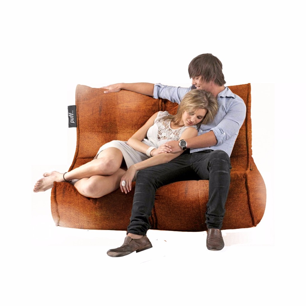 Puff Love Lounge Acabado Tacto Piel Varios Colores