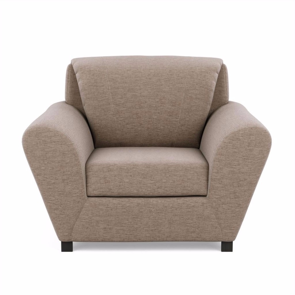 Sillón Trento tapizado en linato café